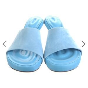 Jacquemus Light Blue Suede Slide Sandals